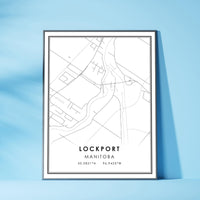 Lockport, Manitoba Modern Style Map Print 