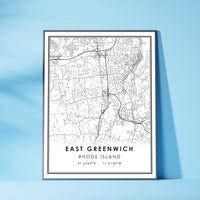 
               East Greenwich, Rhode Island Modern Map Print 
            