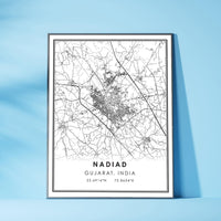 
              Nadiad, India Modern Style Map Print
            