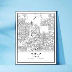 Frisco, Texas Modern Map Print 