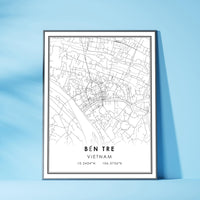 
              Ben Tre, Vietnam Modern Style Map Print 
            