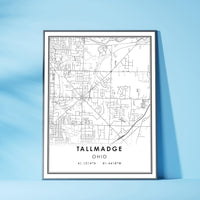 Tallmadge, Ohio Modern Map Print 