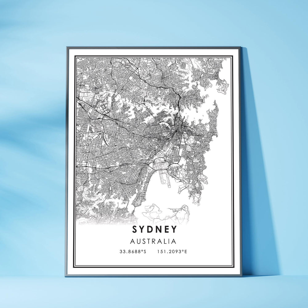 Sydney, Australia Modern Style Map Print 