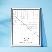 
              Sudan, Texas Modern Map Print 
            