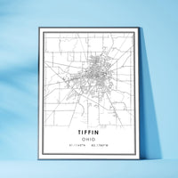 
              Tiffin, Ohio Modern Map Print 
            