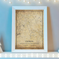 
              Cuyapo, Nueva Ecija, Philippines Vintage Style Map Print 
            