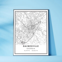 Gainesville, Georgia Modern Map Print 