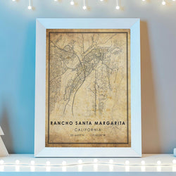 Rancho Santa Margarita, California Vintage Style Map Print 