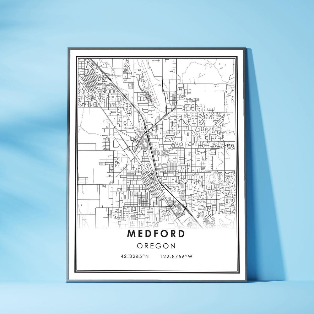 Medford, Oregon Modern Map Print 