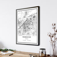 
              Damascus, Syria Modern Style Map Print 
            