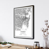 Sydney, Australia Modern Style Map Print 