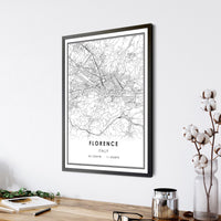 Florence, Italy Modern Style Map Print 