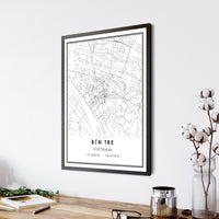 
              Ben Tre, Vietnam Modern Style Map Print 
            