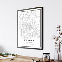 Springdale, Arkansas Modern Map Print 