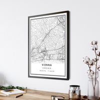 Vienna, Virginia Modern Map Print 