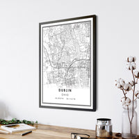 Dublin, Ohio Modern Map Print 