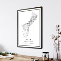 
              Guam, Oceania Modern Style Map Print 
            