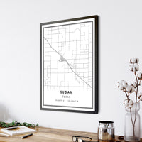 
              Sudan, Texas Modern Map Print 
            