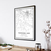 
              Pokegama Lake, Minnesota Modern Map Print 
            