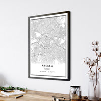 
              Ankara, Turkey Modern Style Map Print 
            