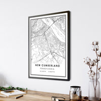 New Cumberland, Pennsylvania Modern Map Print 