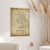 
              Fort Bragg North Carolina Vintage Style Map Print 
            