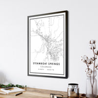 Steamboat Springs, Colorado Modern Map Print 