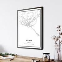 
              Homer, Alaska Modern Map Print 
            