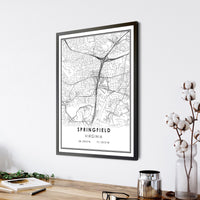 
              Springfield, Virginia Modern Map Print 
            