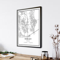 
              Rowlett, Texas Modern Map Print 
            