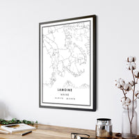 Lamoine, Maine Modern Map Print 