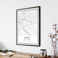 
              Hazlet, New Jersey Modern Map Print 
            