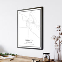 Spencer, Nebraska Modern Map Print 