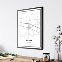 
              Waller, Texas Modern Map Print 
            