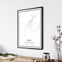 
              Cass, West Virginia Modern Map Print 
            