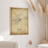 
              Guilin China Vintage Style Map Print 
            