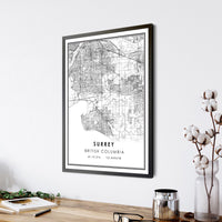 
              Surrey, British Columbia Modern Style Map Print 
            