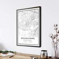 
              Mechanicsburg, Pennsylvania Modern Map Print 
            