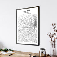 
              Dinwiddie, Virginia Scandinavian Map Print 
            