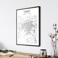 
              Conway, Arkansas Scandinavian Map Print 
            