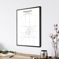 
              Frankfort, Kansas Scandinavian Map Print 
            