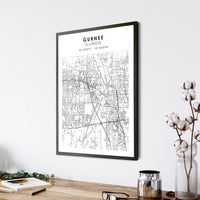 
              Gurnee, Illinois Scandinavian Map Print 
            