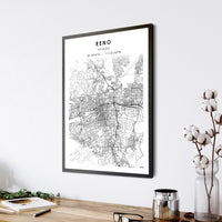 
              Reno, Nevada Scandinavian Map Print 
            