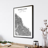 
              Buenos Aires, Argentina Scandinavian Style Map Print 
            