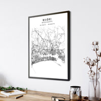 
              Biloxi, Mississippi Scandinavian Map Print 
            