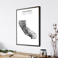 
              California, United States Scandinavian Style Map Print 
            