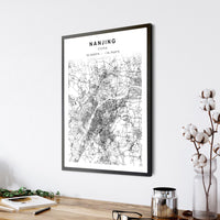 
              Nanjing, Jiangsu, China Scandinavian Style Map Print 
            