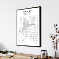 Cañon City, Colorado Scandinavian Map Print 