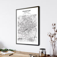 Frankfurt, Germany Scandinavian Style Map Print 