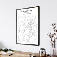 
              Clarkesville, Georgia Scandinavian Map Print 
            